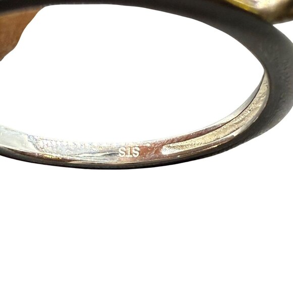 STS 925 Sterling Interchangeable Pink Green Red Purple Yellow Stones Ring Size 1 - Picture 5 of 5